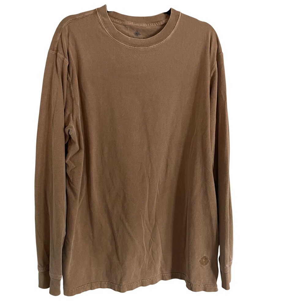The Territory Ahead Long Sleeve T-Shirt Mens XL Tan Cotton Minimalist Gorpcore‎